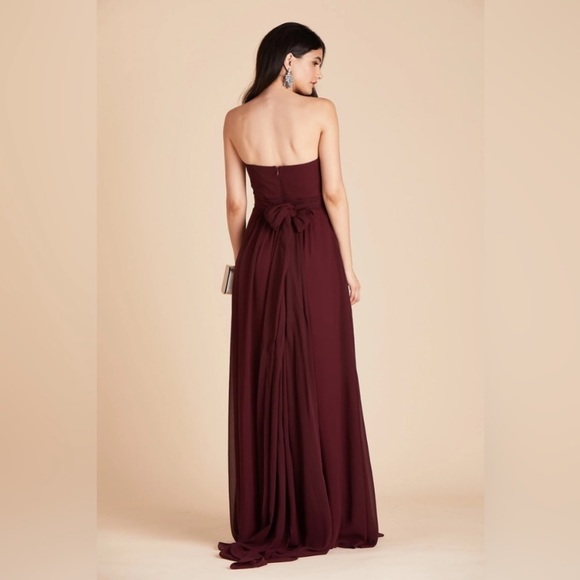 New NWT Birdy Grey “Grace” Convertible Chiffon Gown Maxi Dress Cabernet Burgundy - Picture 8 of 16